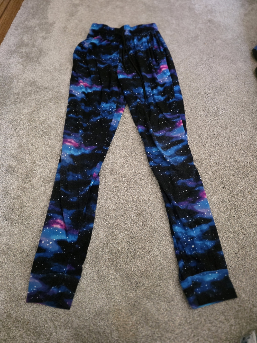 Galaxy Print Joggers - Blue & Purple